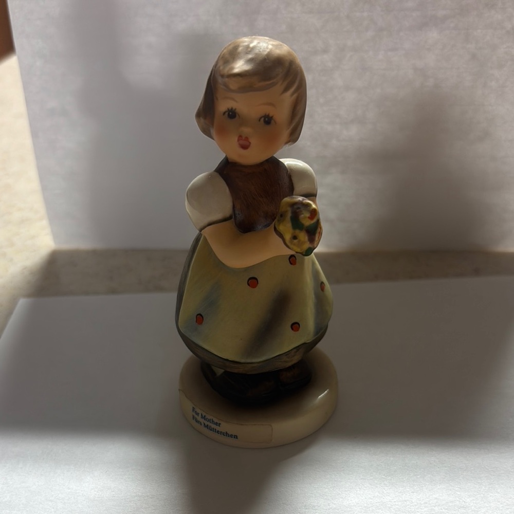 Vintage Girl Figurine with Flowers